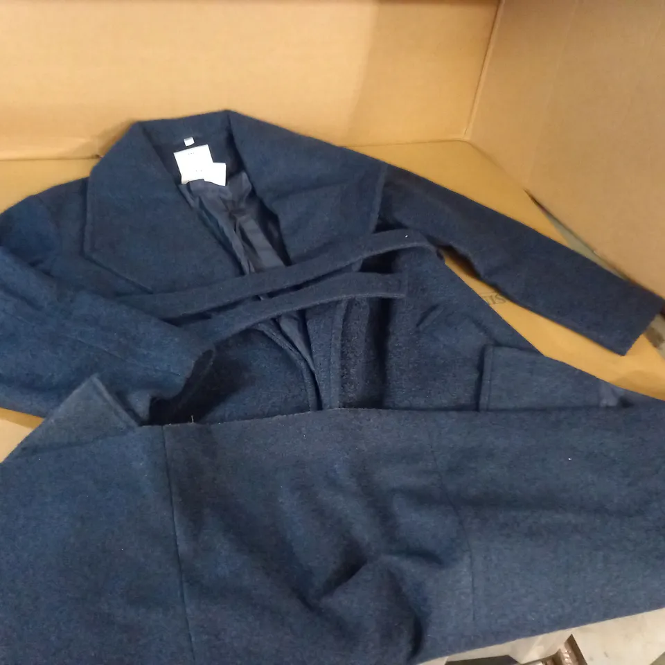 DOROTHY PERKINS TALL BOUCLE OVERSIZED FUNNEL WRAP COAT IN NAVY - 10