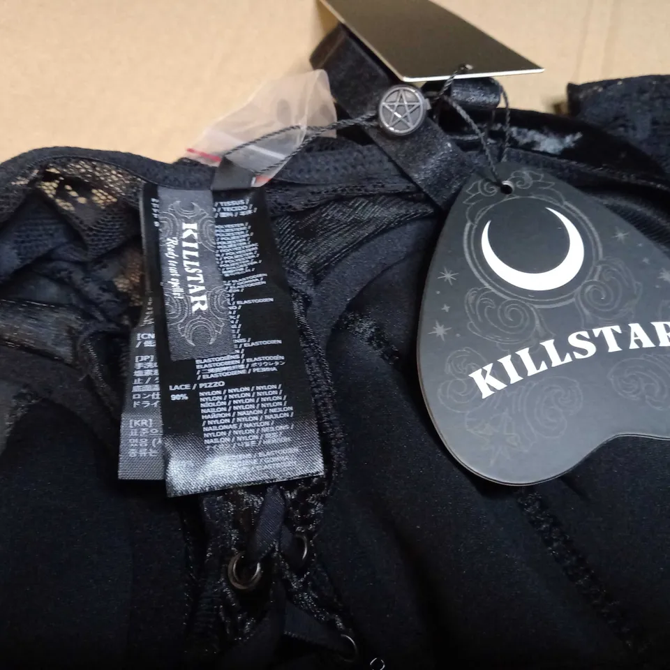 KILLSTAR BLACK/LACE BE VEILED BASQUE - MEDIUM