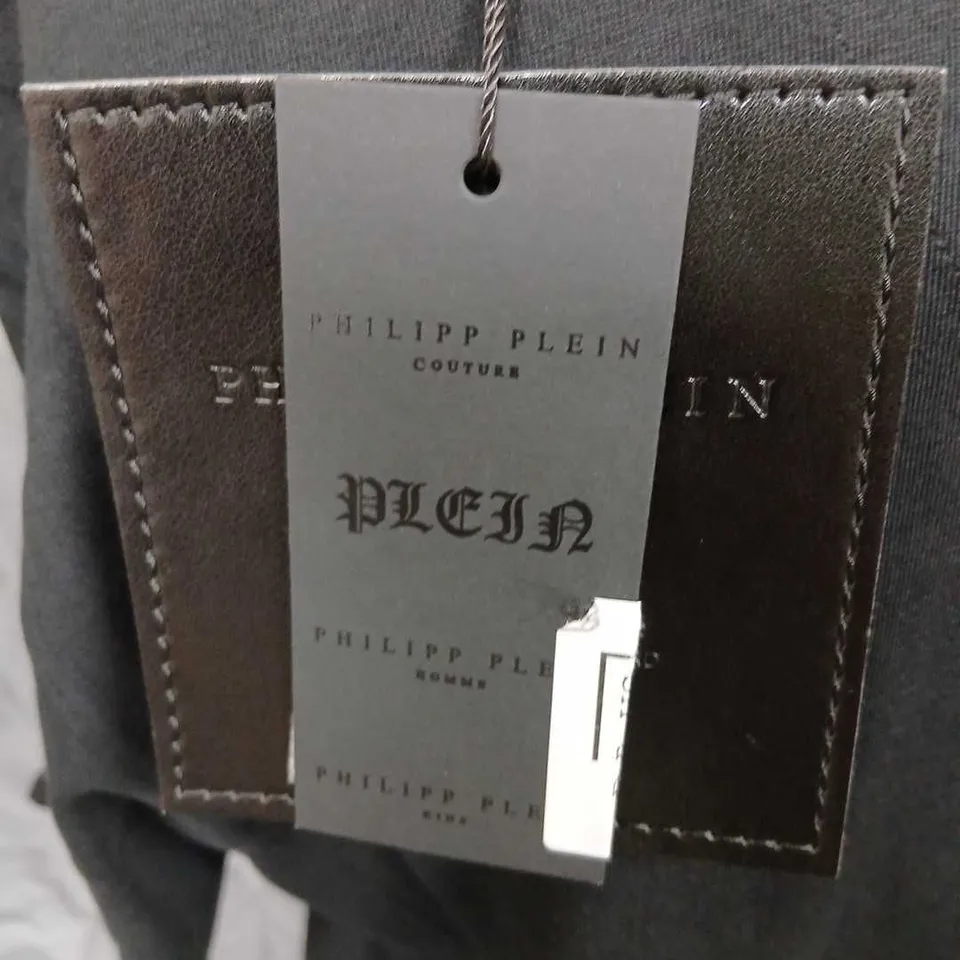 PHILIPP PLEIN T-SHIRT BLACK WITH LOGO – SIZE S