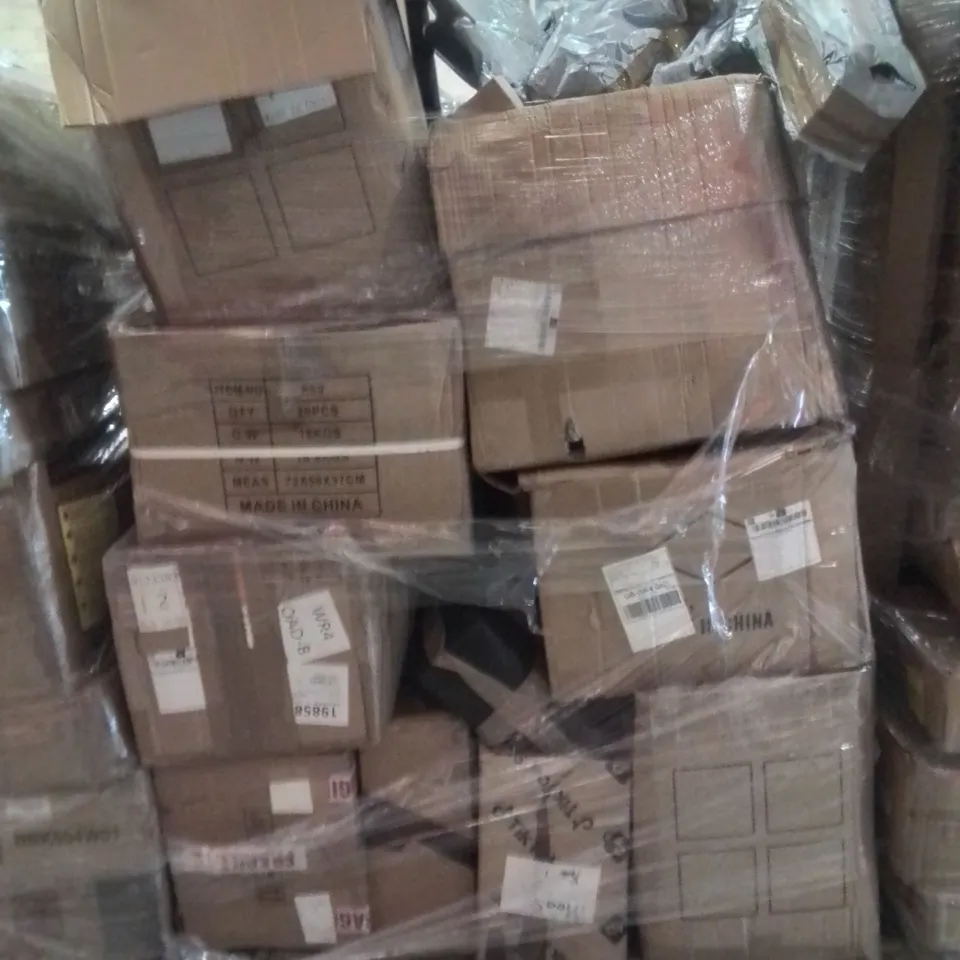 PALLET OF ASSORTED HOUSEHOLD GOODS AND PRODUCTS TO INCLUDE; HAIR HEATER,PORTABLE SPRAY GUN,LIGHT UNIT