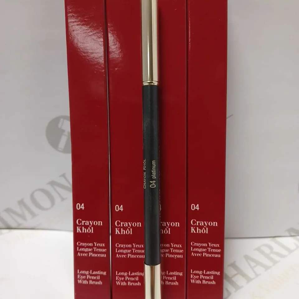 LOT OF 4 CLARINS CRAYON KHOL EYE PENCILS - #04 PLATINUM