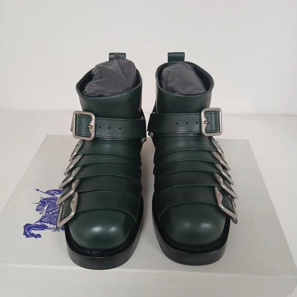 BURBERRY ROPER BOOT – GREEN LEATHER, WOMEN'S UK 3.5 (EU 36.5)