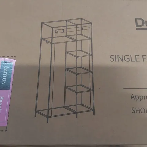 BOXED SINGLE FABRIC WARDROBE - GREY