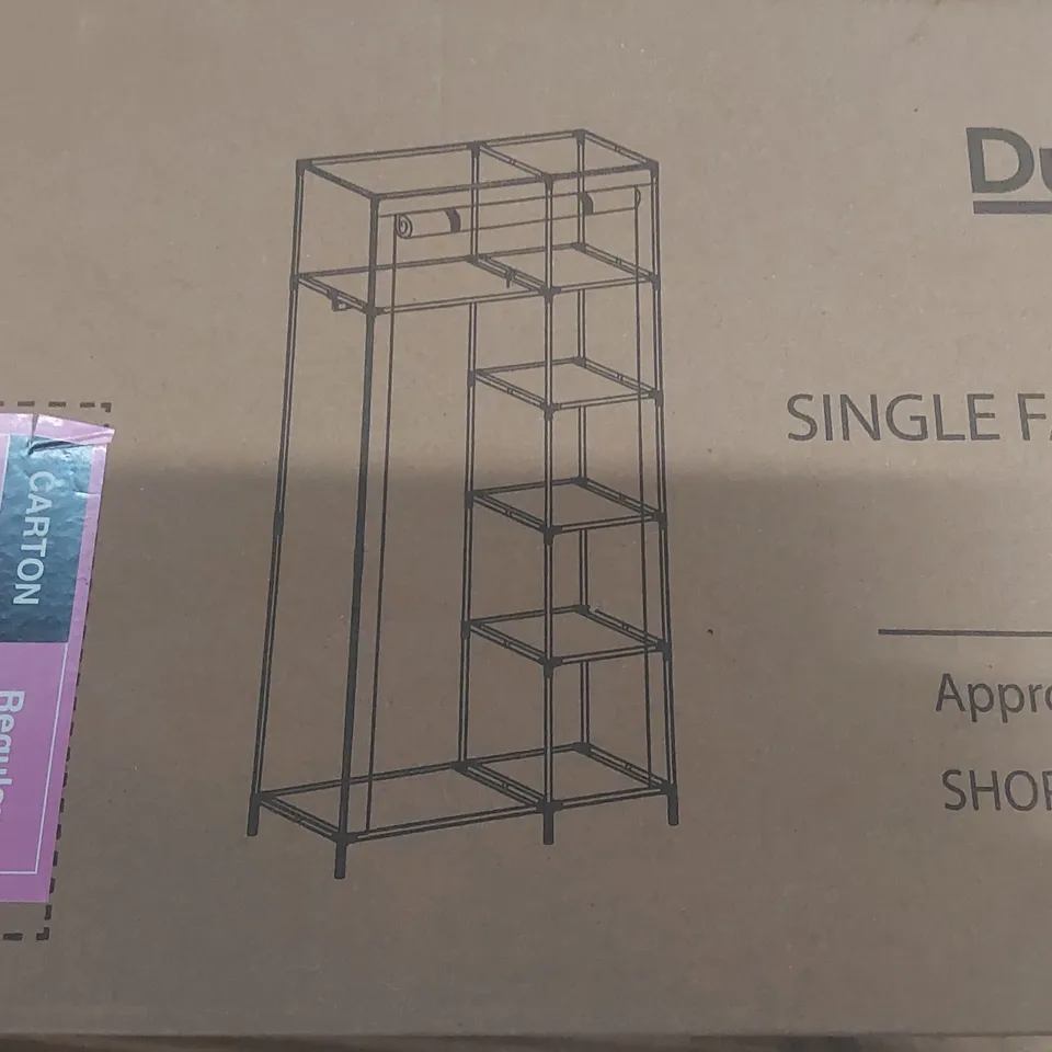 BOXED SINGLE FABRIC WARDROBE - GREY