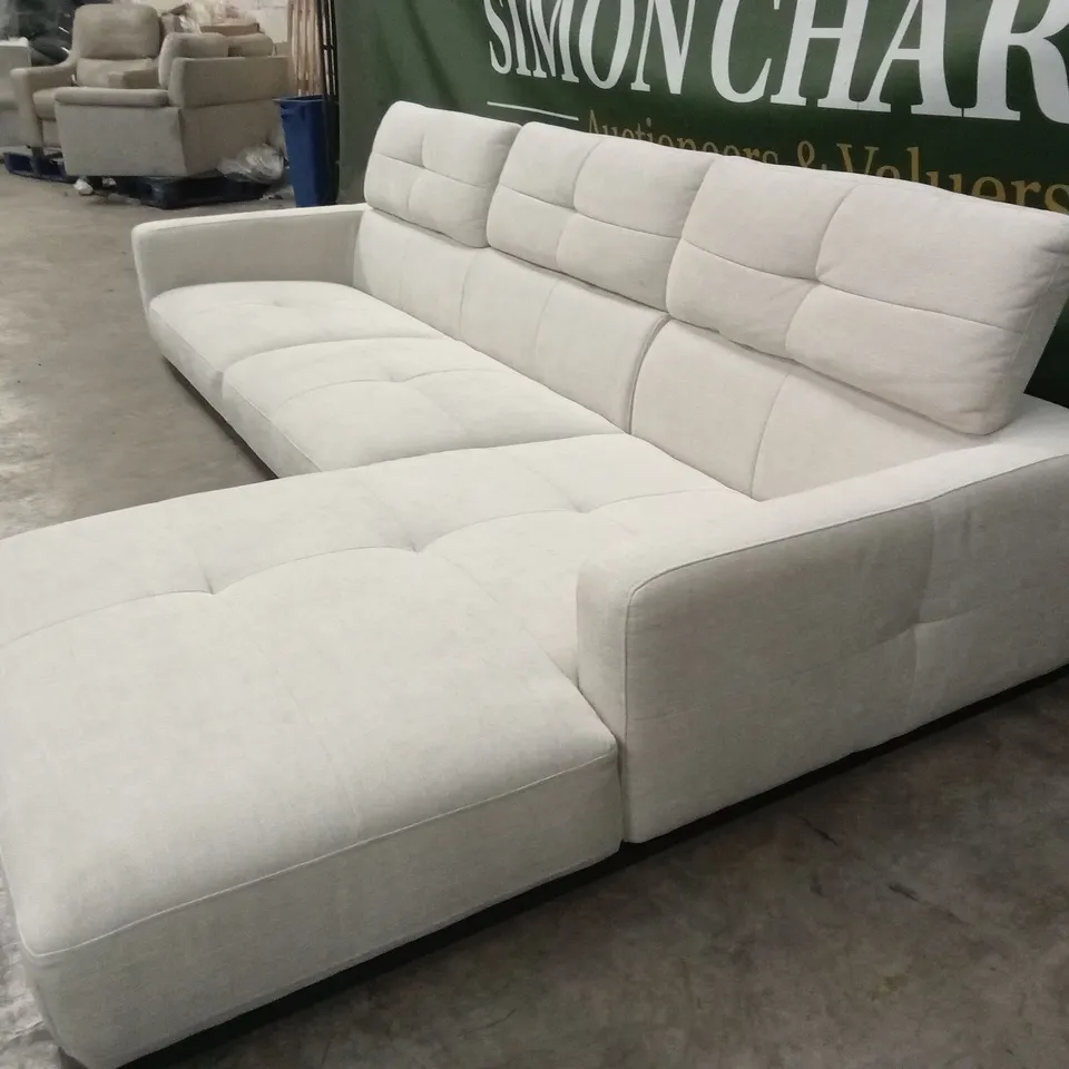 DANETTI COLTON RIGHT HAND CORNER CHAISE IVORY WOVEN CHENILLE RRP £2549