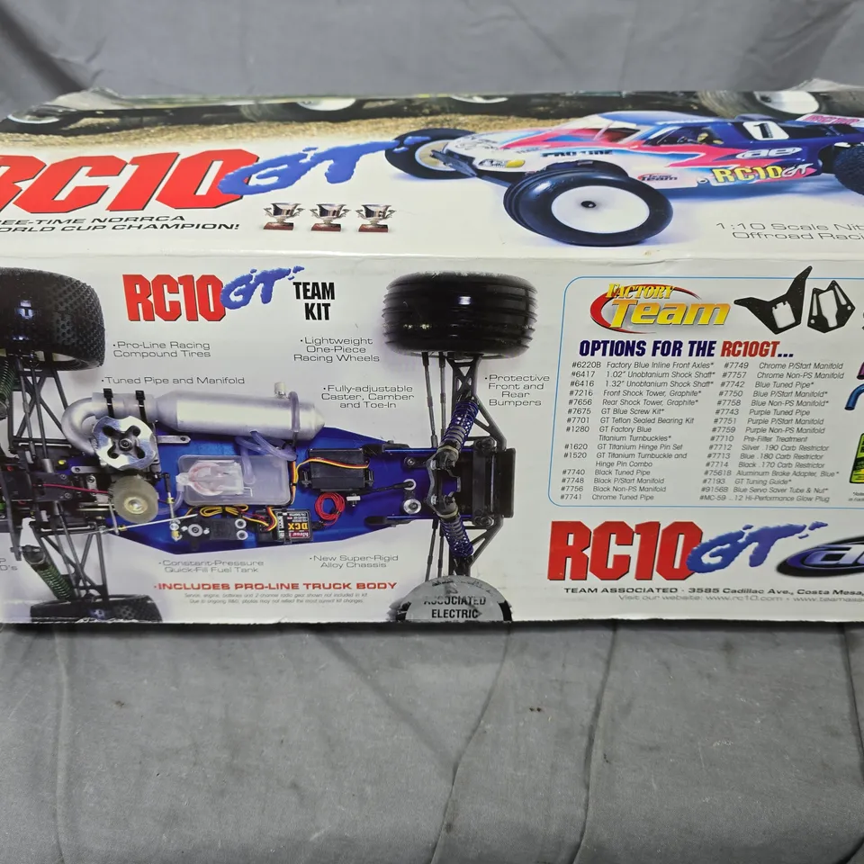 TEAM ASSOCIATED RC10GT 1:10 SCALE NITRO-POWERED OFF-ROAD RACING TRUCK KIT – BOXED