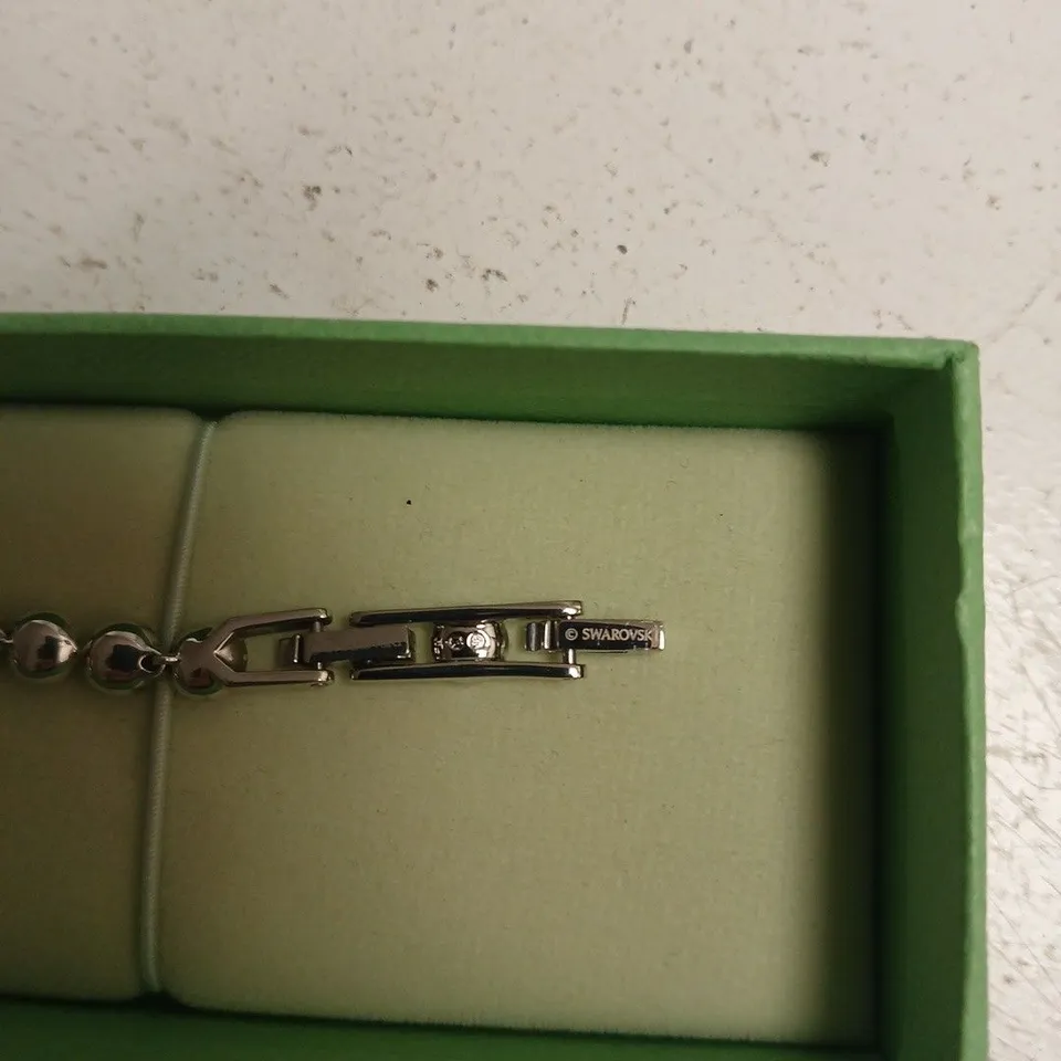 SWAROVSKI CRYSTAL TENNIS BRACELET – SILVER TONE, BOXED