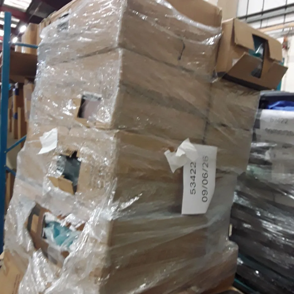PALLET OF ASSORTED HOUSEHOLD GOODS AND PRODUCTS TO INCLUDE;APPROXIMATELY  25 SUITCASES 
