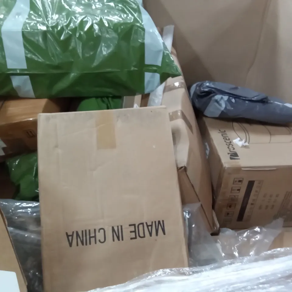 PALLET OF ASSORTED ITEMS INCLUDING DREAMSOULE LAPTOP DESK, ANGELSHIELD TOILET SEAT, WAFFLE BAKER, BED SHELFIE, PROSCENIC AIR FRYER 