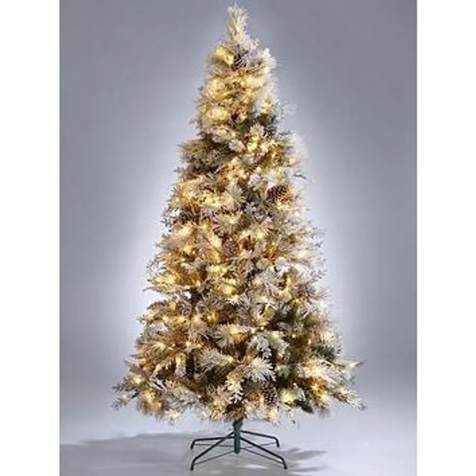 7FT DENVER FLOCKED PRE LIT TREE - COLLECTION ONLY RRP £199.99