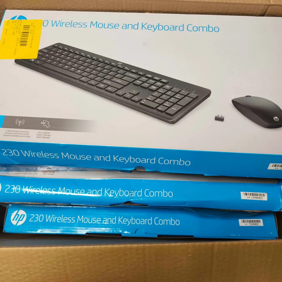 APPROXIMATELY 10 BOXED HP 230 WIRELESS KEYBOARD & MOUSE COMBO 