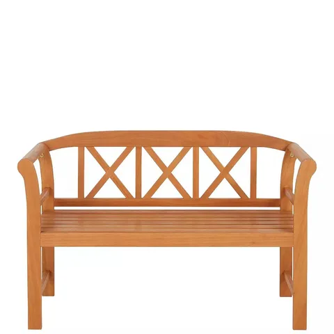 BOXED POSITANO 2 SEATER NATURAL WOOD BENCH (1 BOX) - COLLECTION ONLY