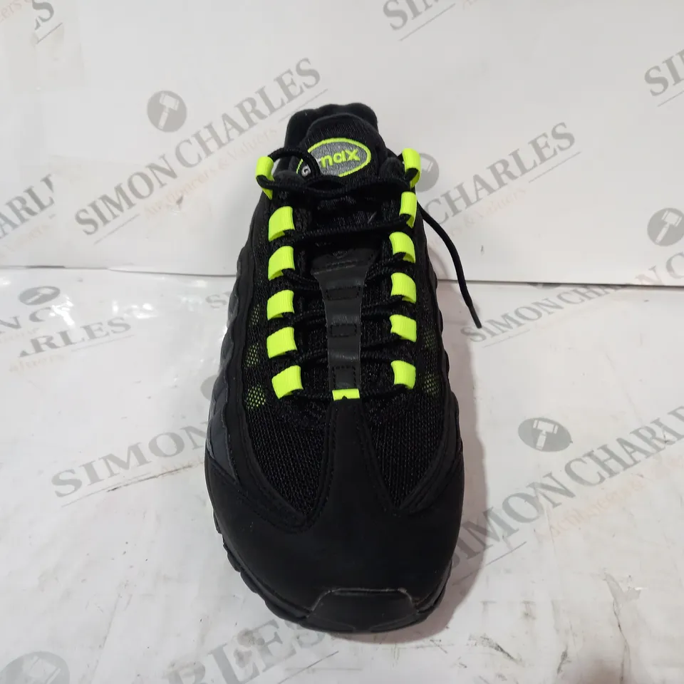 PAIR OF NIKE AIR MAX SHOES IN BLACK/GREY/NEON GREEN UK SIZE 8