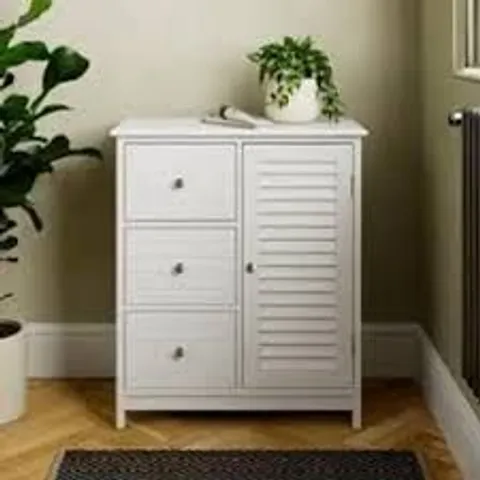 BOXED SCOUT X06B2707 VANITY UNIT WITH DRAWERS APPROXIMATELY 60 X 56 X 34cm GLOSS WHITE (1 BOX)