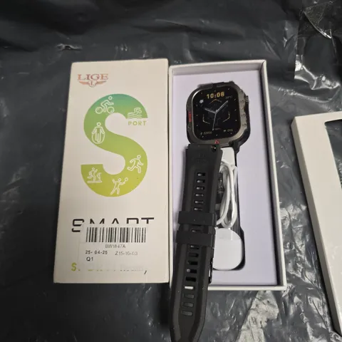 LIGE SMARTWATCH – BLACK SQUARE DISPLAY, BOXED