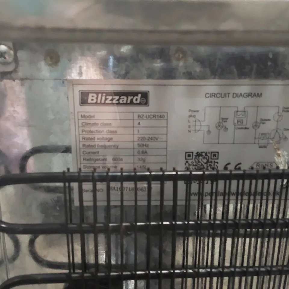 BLIZZARD UCR140 - COMMERCIAL UNDERCOUNTER FRIDGE - STAINLESS STEEL