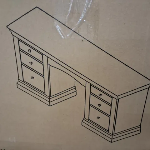 BOXED CLERMONT DRESSING TABLE IN LIGHT GREY