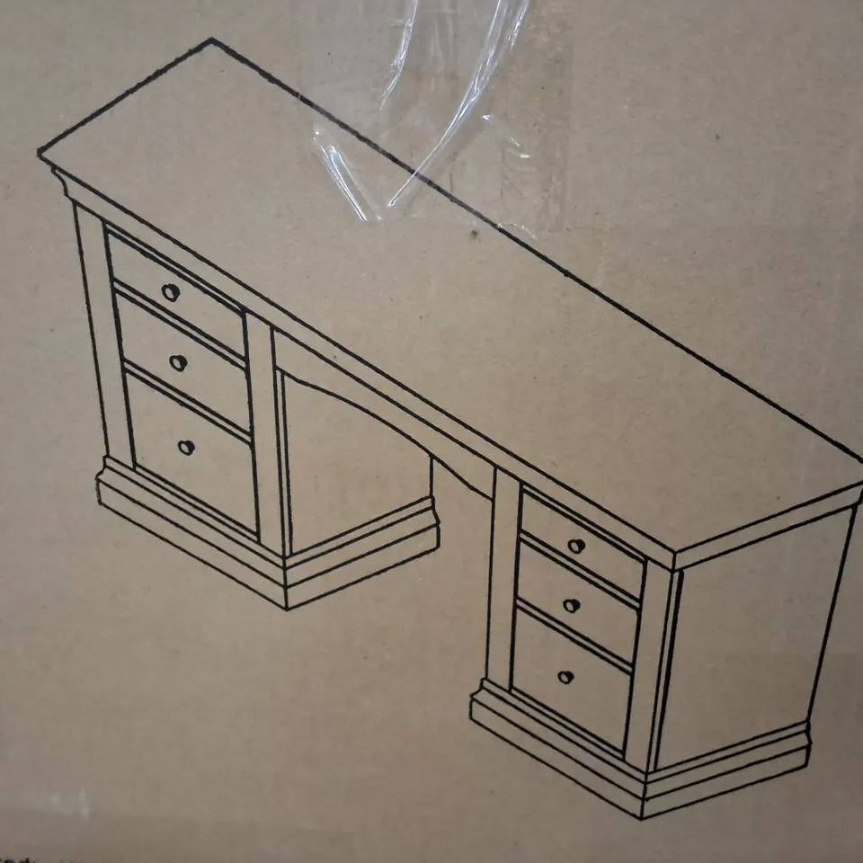 BOXED CLERMONT DRESSING TABLE IN LIGHT GREY