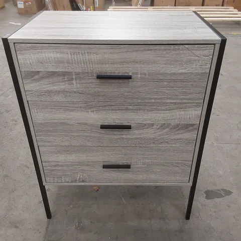 BRROKLYN 3 DRAWER CHEST - GREY WOOD