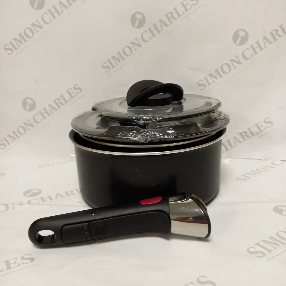 TEFAL INGENIO EASY ON TRY-ME PAN SET, 3 PIECES, STACKABLE, REMOVABLE HANDLE, SPACE SAVING, NON-STICK, BLACK, L1599302