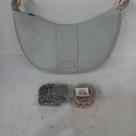 POM POM LEATHER SHOULDER BAG – GREY PEBBLE LEATHER (VERIFY M