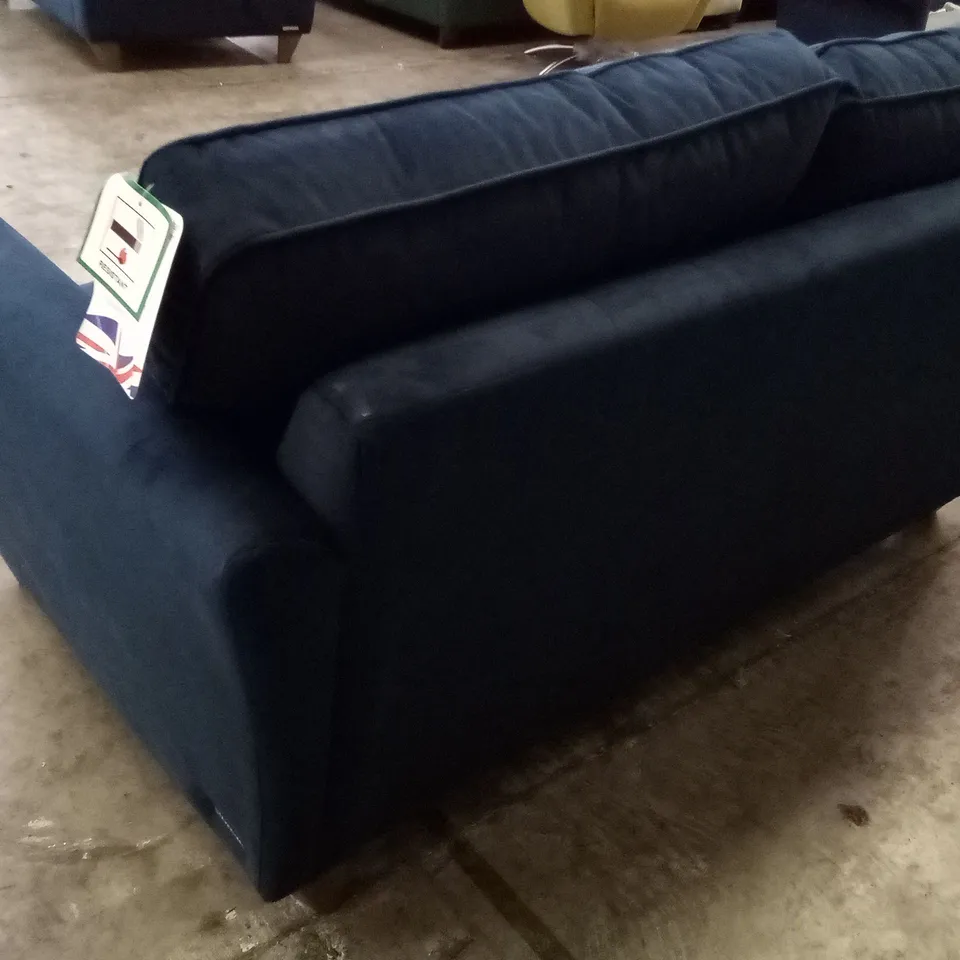 QUALITY THE LOUNGE CO DESIGNER 2.5 SEATER SOFA - DARK BLUE FABRIC 