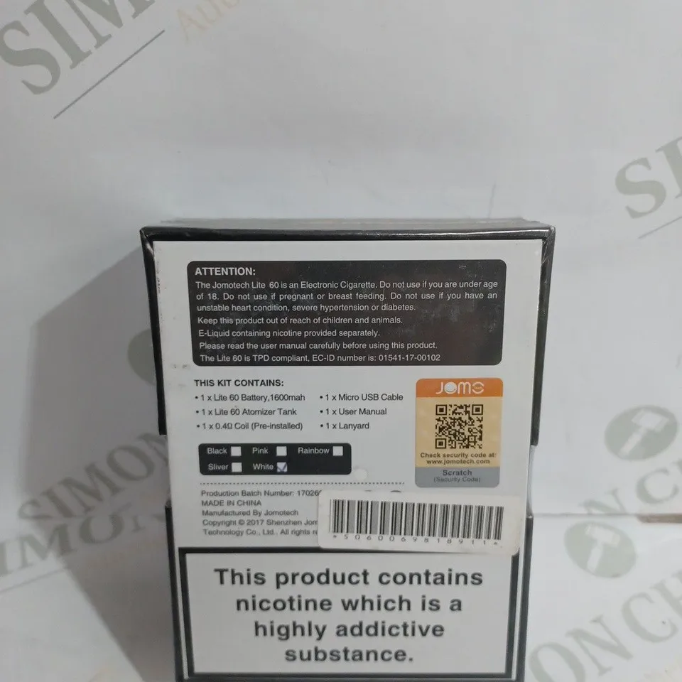 SEALED JOME LITE 60 TPD VERSION IN WHITE 