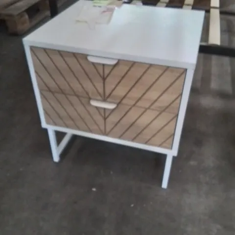 CALYNNE 2 DRAWER BEDSIDE TABLE WHITE