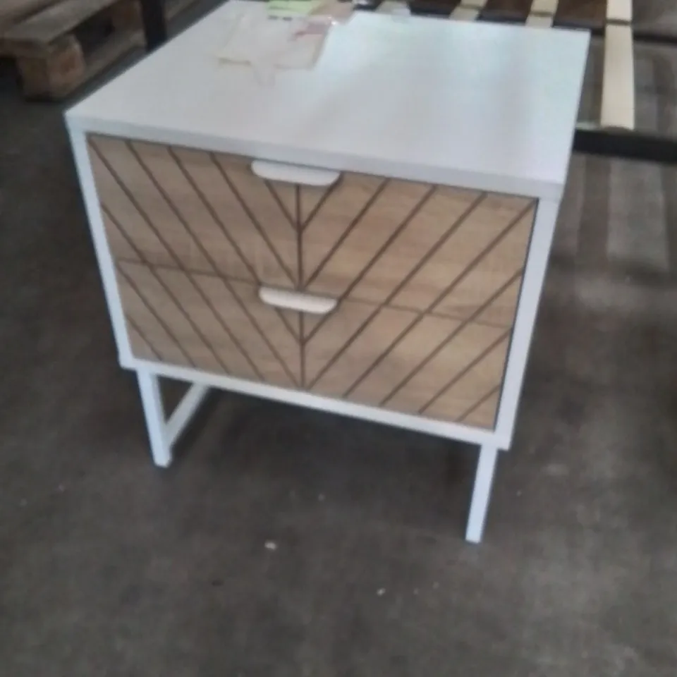 CALYNNE 2 DRAWER BEDSIDE TABLE WHITE