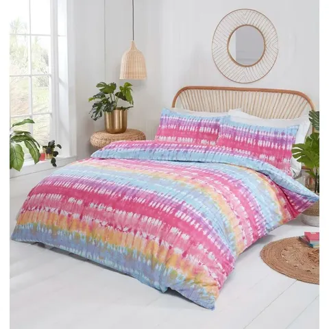 BAGGED STRAHAN MULTI-COLOUR 132 TC DUVET COVER SET // SIZE: DOUBLE 