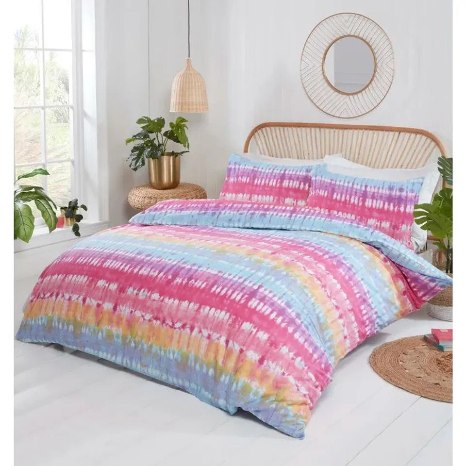 BAGGED STRAHAN MULTI-COLOUR 132 TC DUVET COVER SET // SIZE: DOUBLE 