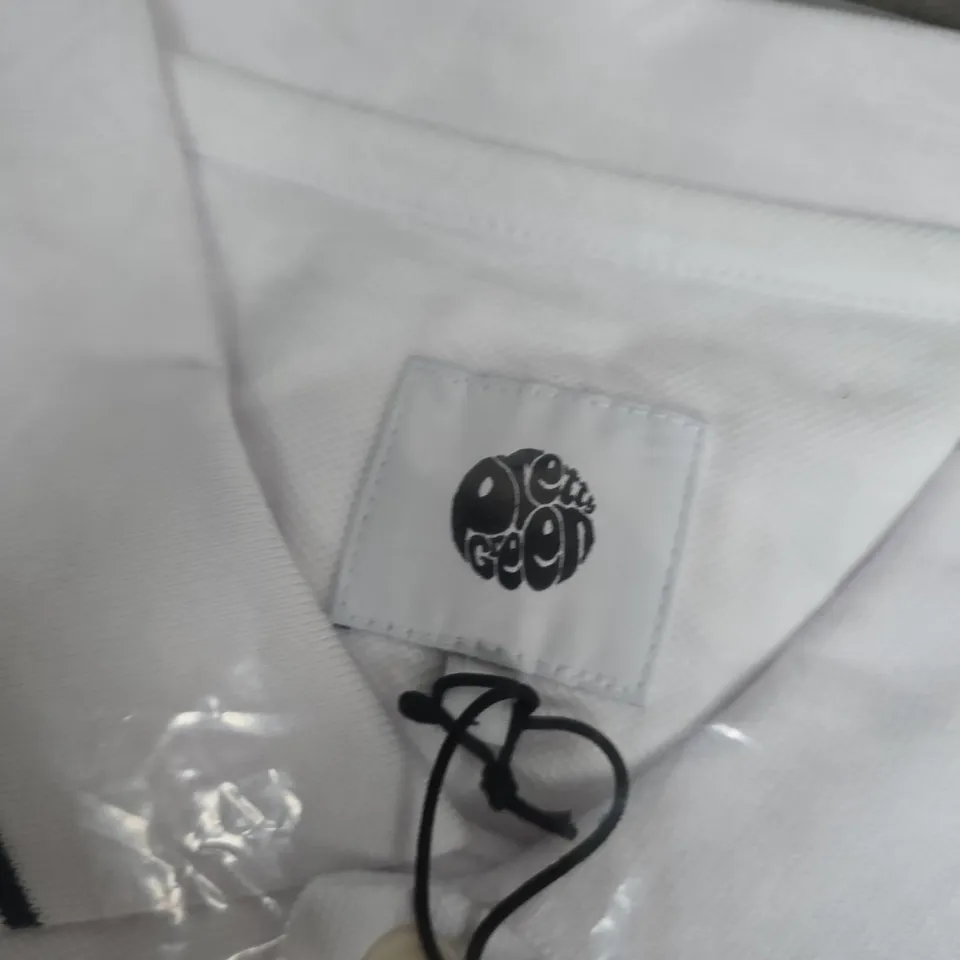 BAGGED PRETTY GREEN BARTON POLO WHITE POLO SHIRT – SIZE L