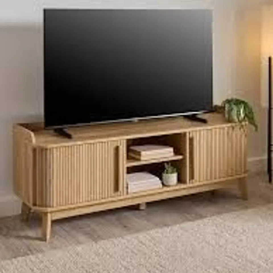 LOUVRE TV UNIT - OAK -  FITS UP TO 65 INCH TV