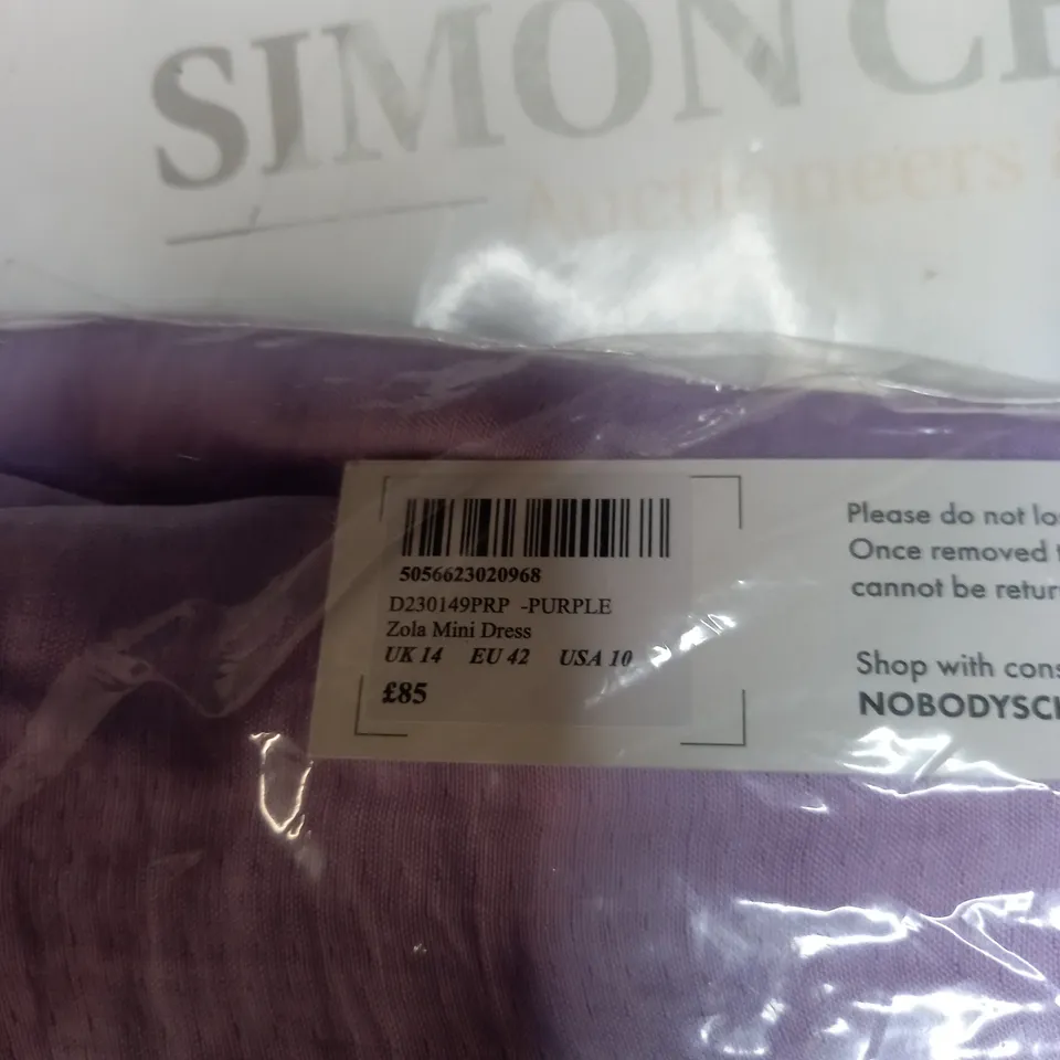 BAGGED NOBODYS CHILD ZOLA MINI DRESS SIZE 14