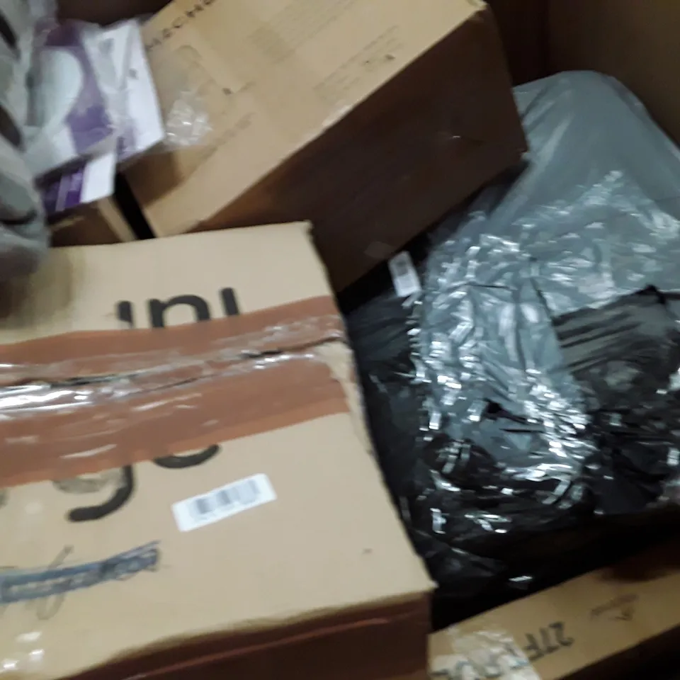 PALLET TO CONTAIN AN ASSORTMENT OF HOUSEHOLD ITEMS TO INCLUDE  LAWN LEVELING RAKE, KIDS SCOOTER, SHOE RACK AND SHELVES ECT
