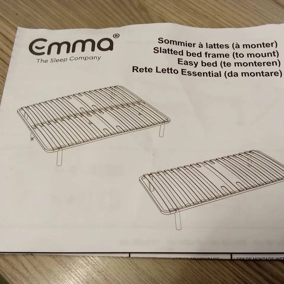 BRAND NEW BOXED EMMA SLATTED BED FRAME - 135 X 190 DOUBLE (1 BOX)