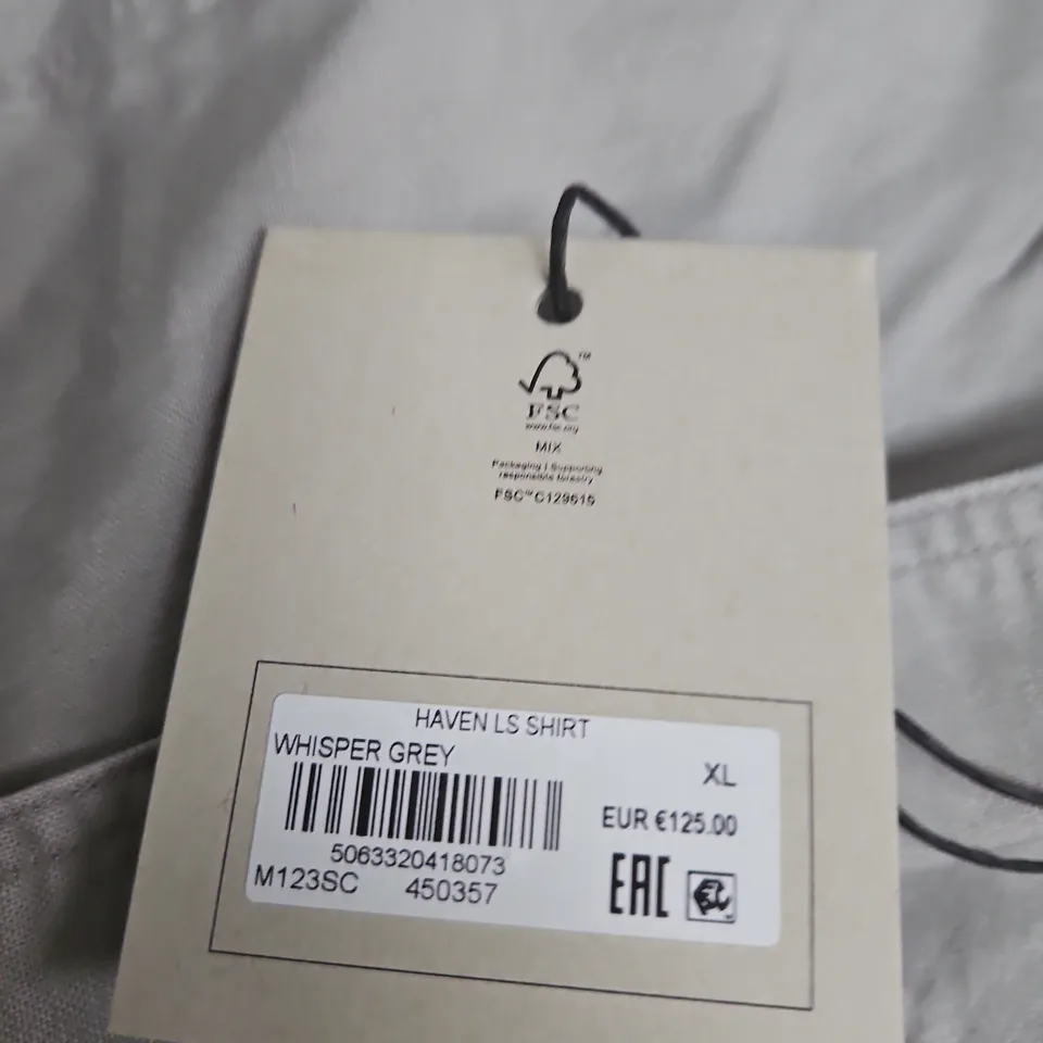 ALLSAINTS HAVEN LS SHIRT – WHISPER GREY – XL