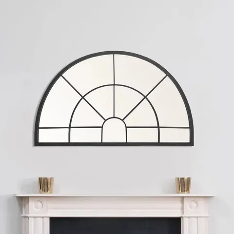 BOXED WINDOW PANE WALL MIRROR - BLACK (1 BOX)