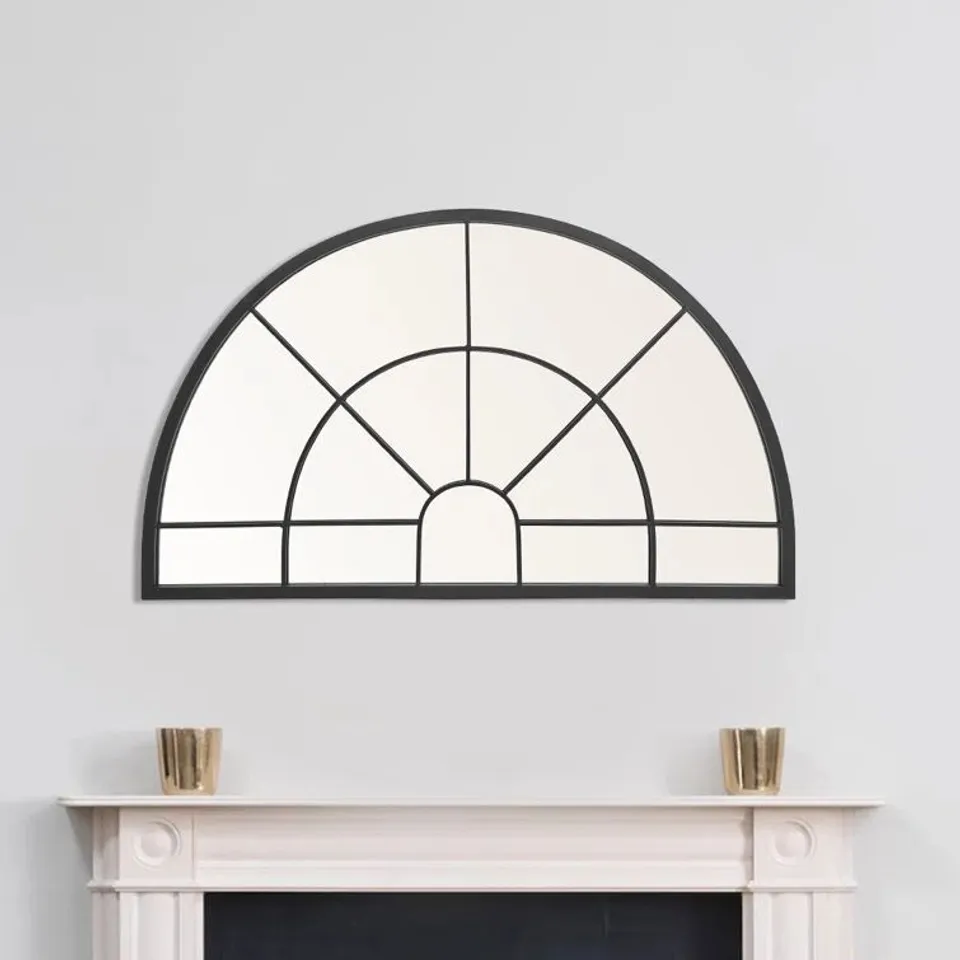 BOXED WINDOW PANE WALL MIRROR - BLACK (1 BOX)