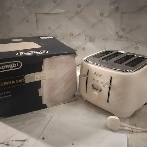 BOXED DELONGHI BALLERINA SETA 4 SLICE TOASTER 