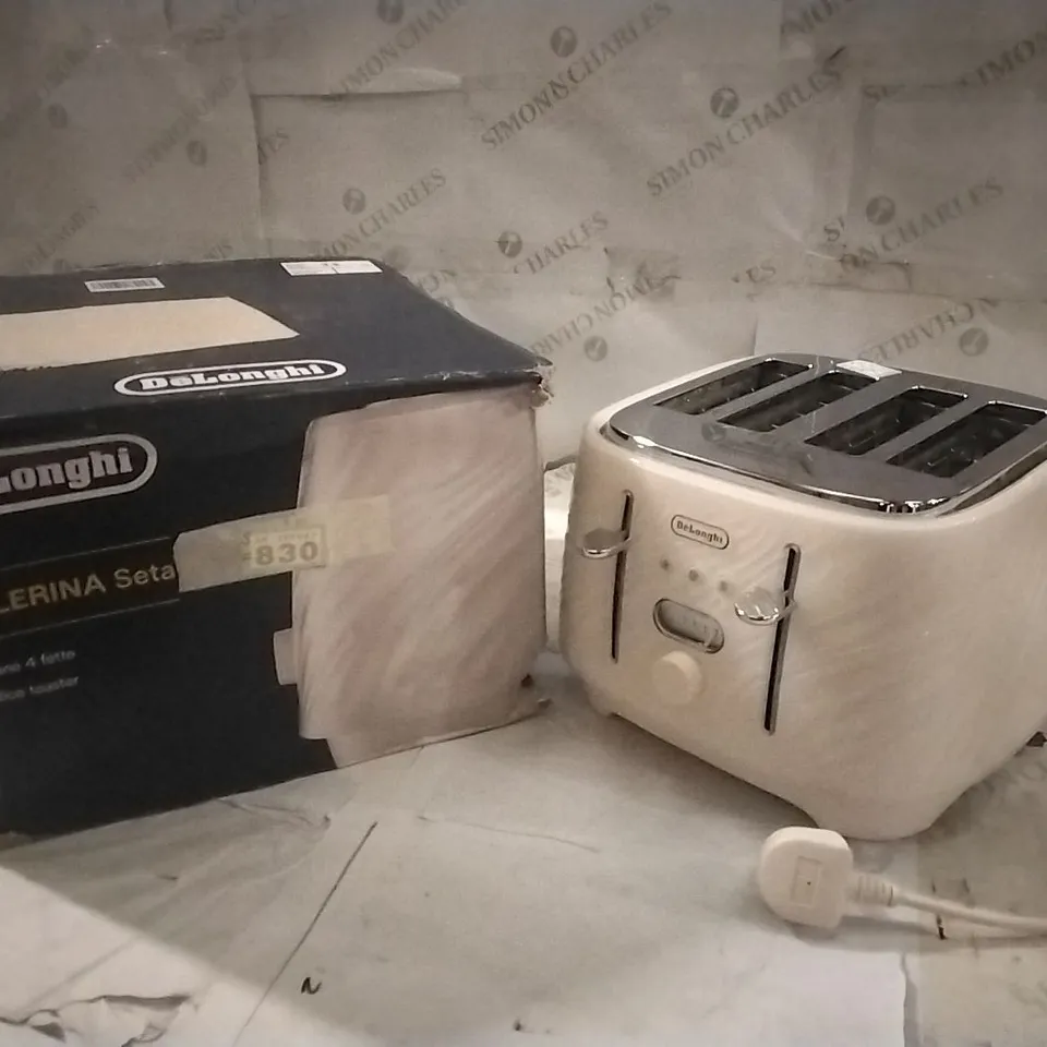 BOXED DELONGHI BALLERINA SETA 4 SLICE TOASTER 