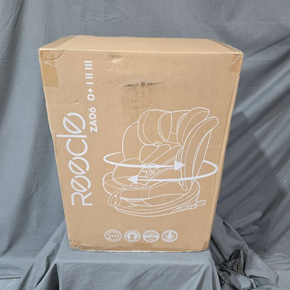BOXED REECLE 360 SWIVEL BABY CAR SEAT WITH ISOFIX – RED, GROUP 0+/1/2/3 (0–36 KG)