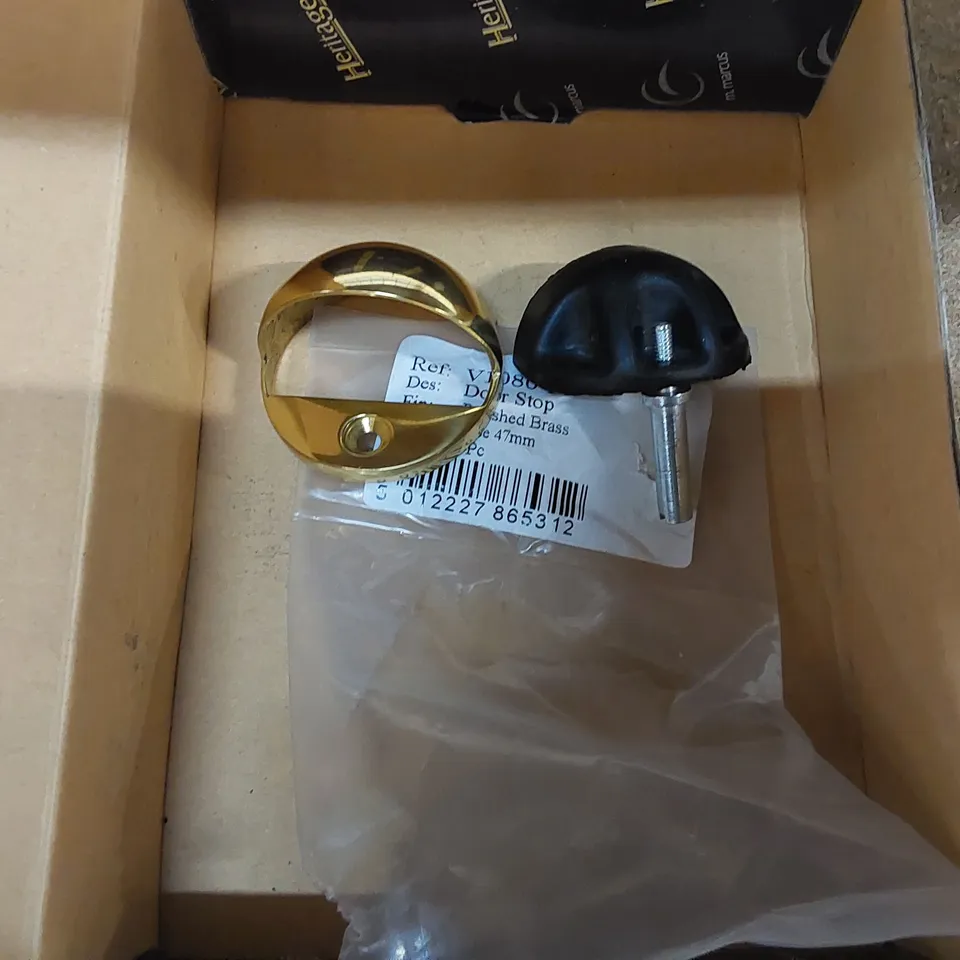 BOXED HERITAGE BRASS FLOOR FIXED DOOR STOPPER (1 BOX)