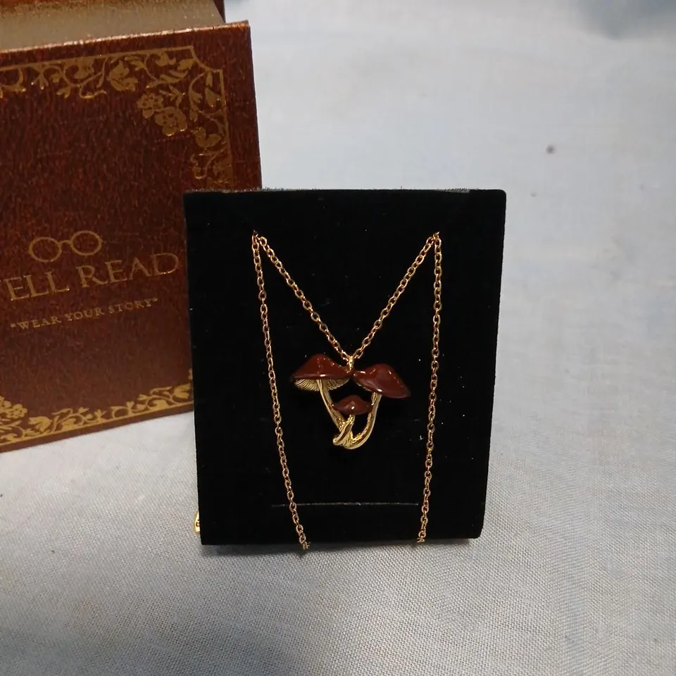 ROSE GOLD-TONE NECKLACE WITH MUSHROOM PENDANT