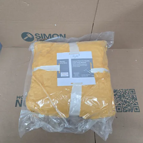 MUSTARD FAUX FUR BLANKET – LUXURY DOUBLE LAYER, 127 X 152 CM