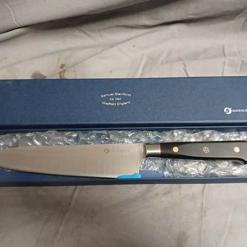SAMUEL STANIFORTH CHEF KNIFE – 8-INCH BLADE IN BLUE PRESENTATION BOX (MADE IN SHEFFIELD)