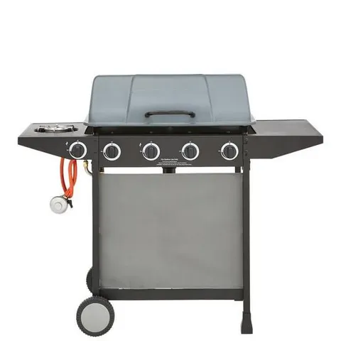 BOXED 4 BURNER GAS BBQ WITH SIDE BURNER (1 BOX)