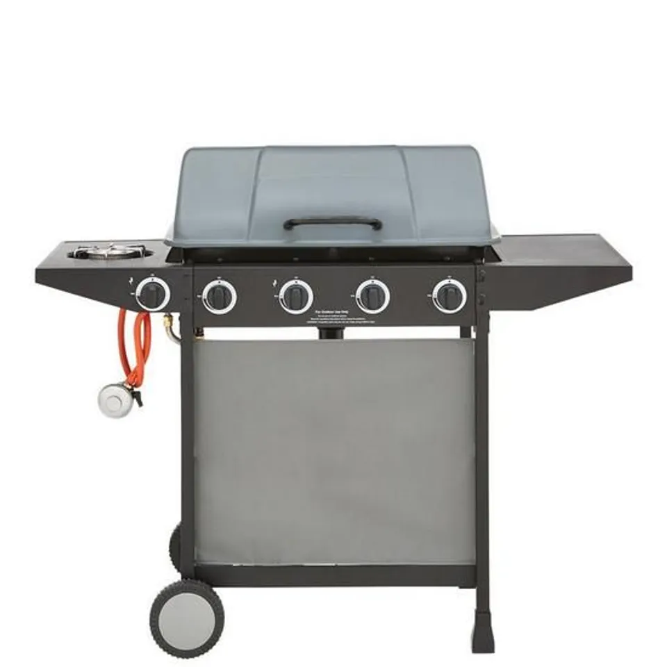 BOXED 4 BURNER GAS BBQ WITH SIDE BURNER (1 BOX) RRP £189.99