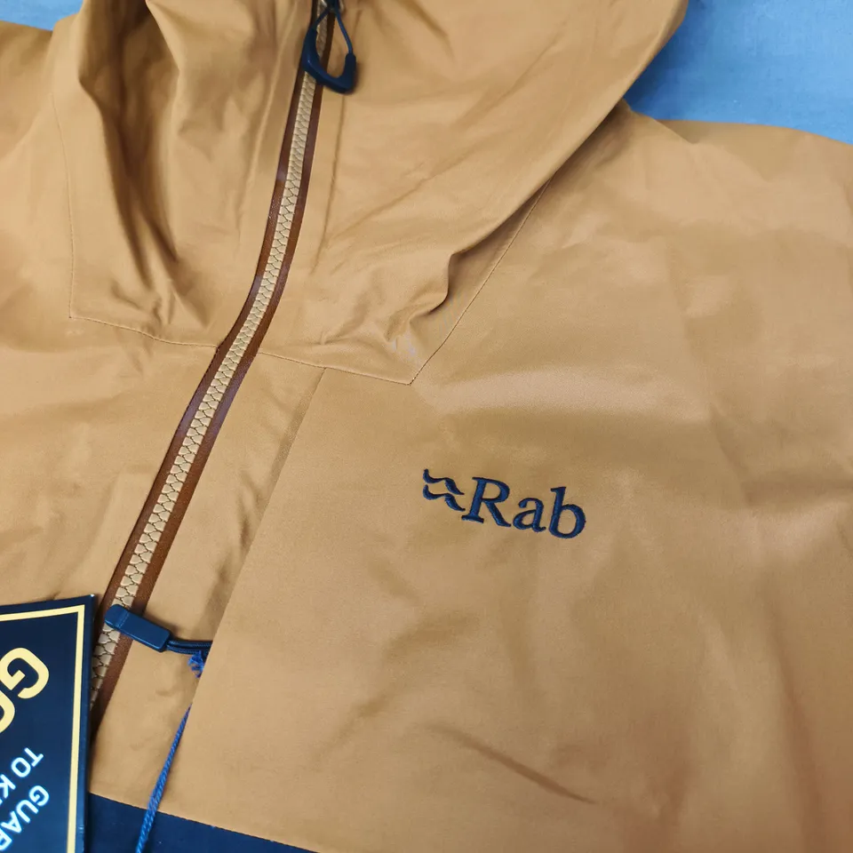 RAB KHROMA DIFFUSE GTX JACKET – MEN’S, GORE-TEX, MUSTARD/NAVY, UK M