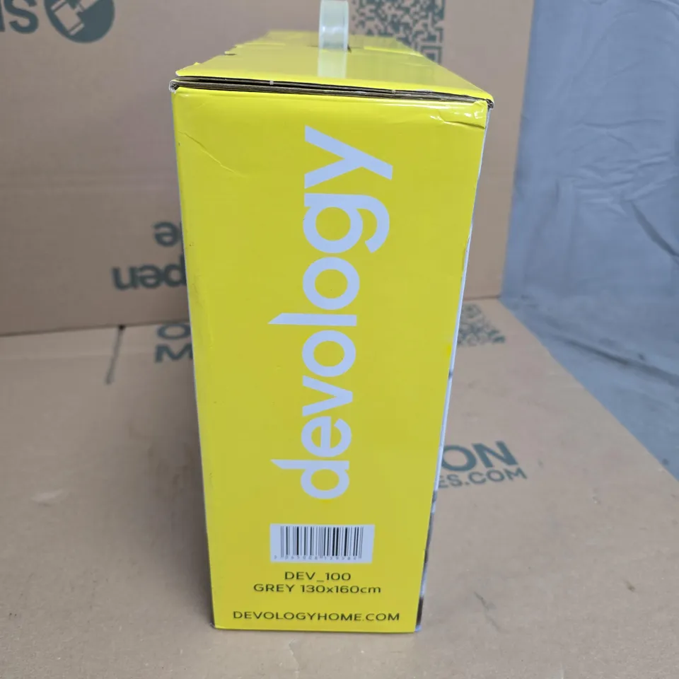 DEVOLOGY HOME HEATED THROW – GREY, 130 × 160 CM (DEV_100)